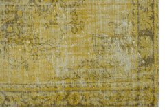 Atina Sarı Eskitme Yün El Dokuma Halısı 189 x 277 Apex Unique
