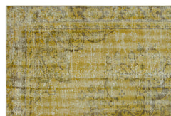 Atina Sarı Eskitme Yün El Dokuma Halısı 189 x 277 Apex Unique
