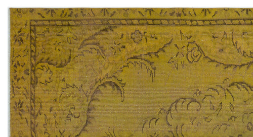 Atina Sarı Eskitme Yün El Dokuma Halısı 159 x 283 Apex Unique