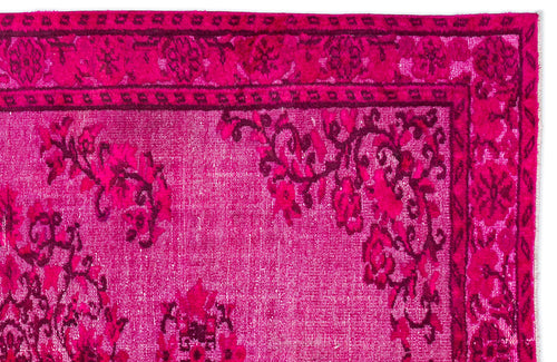 Mora Pembe Eskitme Yün El Dokuma Halısı 181 x 266 Apex Unique