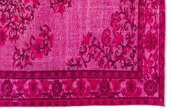 Mora Pembe Eskitme Yün El Dokuma Halısı 181 x 266 Apex Unique