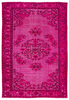 Mora Pembe Eskitme Yün El Dokuma Halısı 181 x 266 Apex Unique