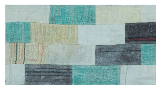 Teselya Bej Patchwork Yün El Dokuma Halısı 083 x 154 Apex Unique