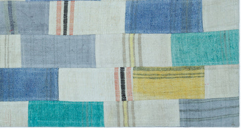 Teselya Bej Patchwork Yün El Dokuma Halısı 081 x 148 Apex Unique
