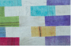 Teselya Bej Patchwork Yün El Dokuma Halısı 091 x 140 Apex Unique