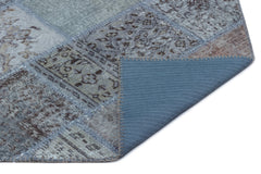 Iskece Mavi Eskitme Yün El Dokuma Halısı 080 x 150 Apex Unique