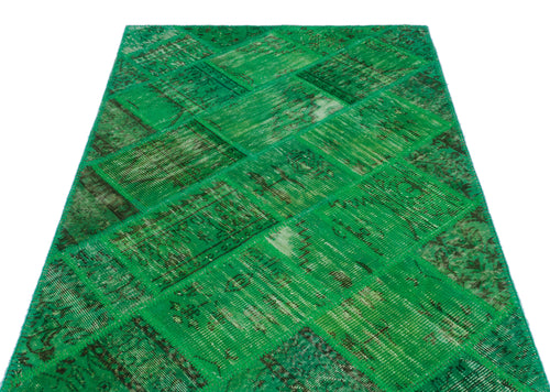 Iskece Yeşil Eskitme Yün El Dokuma Halısı 120 x 180 Apex Unique