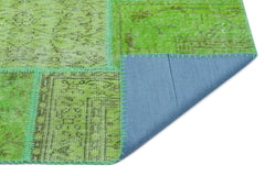 Iskece Yeşil Eskitme Yün El Dokuma Halısı 160 x 230 Apex Unique