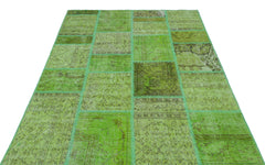 Iskece Yeşil Eskitme Yün El Dokuma Halısı 160 x 230 Apex Unique