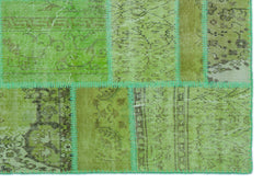 Iskece Yeşil Eskitme Yün El Dokuma Halısı 160 x 230 Apex Unique