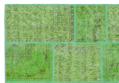 Iskece Yeşil Eskitme Yün El Dokuma Halısı 160 x 230 Apex Unique