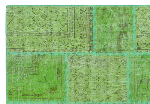 Iskece Yeşil Eskitme Yün El Dokuma Halısı 160 x 230 Apex Unique