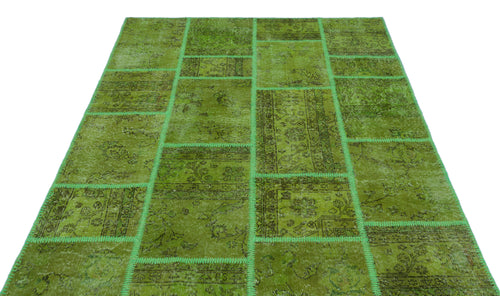 Iskece Yeşil Eskitme Yün El Dokuma Halısı 160 x 230 Apex Unique