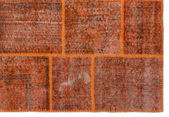 Iskece Turuncu Eskitme Yün El Dokuma Halısı 160 x 230 Apex Unique