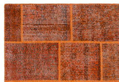 Iskece Turuncu Eskitme Yün El Dokuma Halısı 160 x 230 Apex Unique