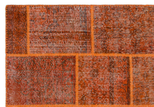 Iskece Turuncu Eskitme Yün El Dokuma Halısı 160 x 230 Apex Unique