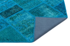 Iskece Turkuaz Eskitme Yün El Dokuma Halısı 080 x 150 Apex Unique