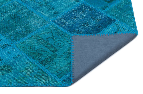 Iskece Turkuaz Eskitme Yün El Dokuma Halısı 080 x 150 Apex Unique