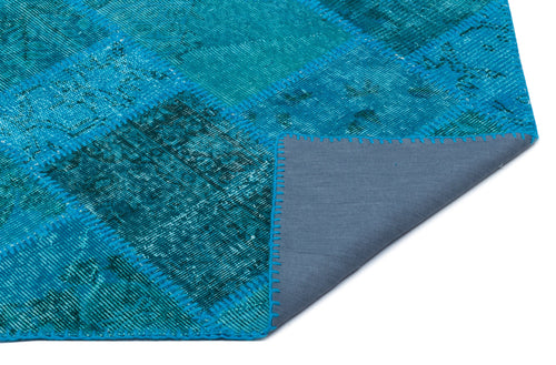 Iskece Turkuaz Eskitme Yün El Dokuma Halısı 080 x 150 Apex Unique