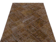 Iskece Kahverengi Eskitme Yün El Dokuma Halısı 120 x 180 Apex Unique