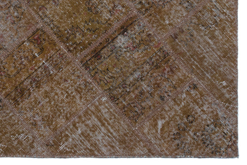Iskece Kahverengi Eskitme Yün El Dokuma Halısı 120 x 180 Apex Unique