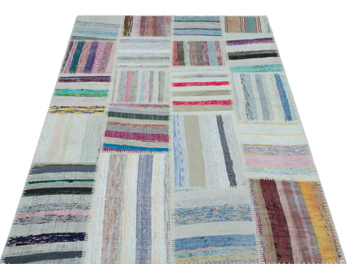 Teselya Bej Çizgili Yün El Dokuma Halısı 120 x 182 Apex Unique