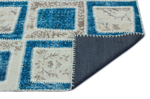 Iskece Turkuaz Eskitme Yün El Dokuma Halısı 120 x 180 Apex Unique