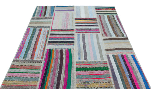 Teselya Bej Çizgili Yün El Dokuma Halısı 160 x 220 Apex Unique
