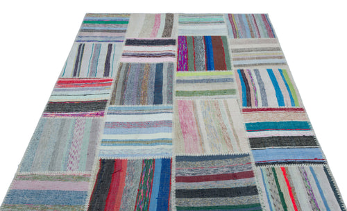 Teselya Bej Çizgili Yün El Dokuma Halısı 159 x 220 Apex Unique