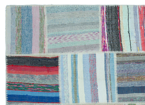 Teselya Bej Çizgili Yün El Dokuma Halısı 159 x 220 Apex Unique