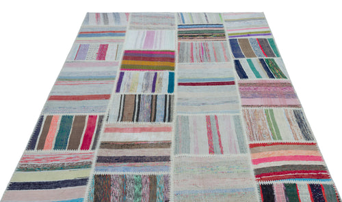 Teselya Bej Çizgili Yün El Dokuma Halısı 158 x 220 Apex Unique