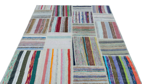 Teselya Bej Çizgili Yün El Dokuma Halısı 160 x 220 Apex Unique