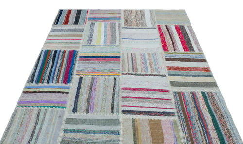 Teselya Bej Çizgili Yün El Dokuma Halısı 160 x 220 Apex Unique