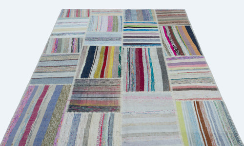 Teselya Bej Çizgili Yün El Dokuma Halısı 160 x 220 Apex Unique