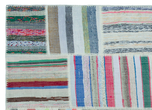 Teselya Bej Çizgili Yün El Dokuma Halısı 160 x 221 Apex Unique