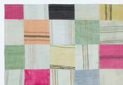 Teselya Bej Patchwork Yün El Dokuma Halısı 160 x 228 Apex Unique