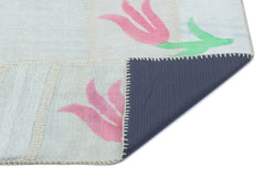 Teselya Bej Patchwork Yün El Dokuma Halısı 155 x 228 Apex Unique