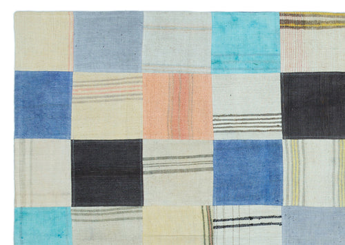 Teselya Bej Patchwork Yün El Dokuma Halısı 165 x 235 Apex Unique