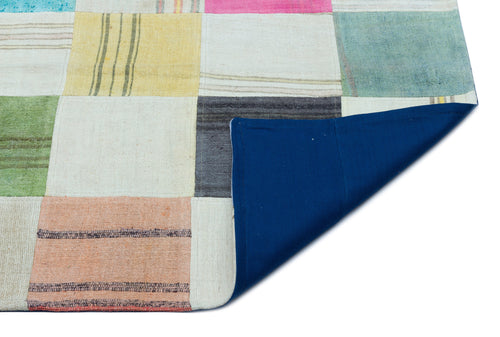 Teselya Krem Patchwork Yün El Dokuma Halısı 158 x 230 Apex Unique