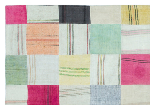 Teselya Bej Patchwork Yün El Dokuma Halısı 157 x 228 Apex Unique