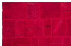 Teselya Pembe Patchwork Yün El Dokuma Halısı 192 x 297 Apex Unique