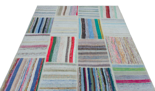 Teselya Bej Çizgili Yün El Dokuma Halısı 160 x 220 Apex Unique