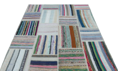 Teselya Bej Çizgili Yün El Dokuma Halısı 160 x 220 Apex Unique