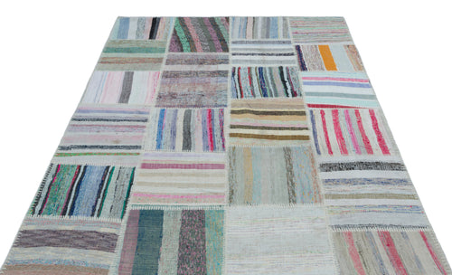 Teselya Bej Çizgili Yün El Dokuma Halısı 160 x 230 Apex Unique