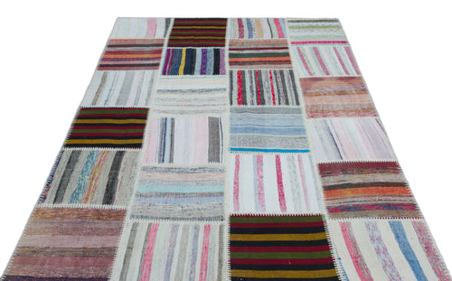 Teselya Bej Çizgili Yün El Dokuma Halısı 160 x 230 Apex Unique
