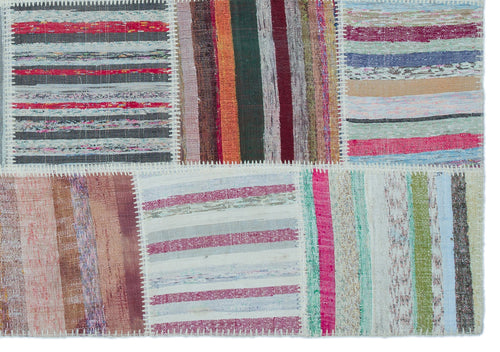 Teselya Bej Çizgili Yün El Dokuma Halısı 160 x 230 Apex Unique