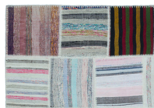 Teselya Bej Çizgili Yün El Dokuma Halısı 160 x 230 Apex Unique