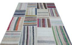Teselya Bej Çizgili Yün El Dokuma Halısı 160 x 230 Apex Unique