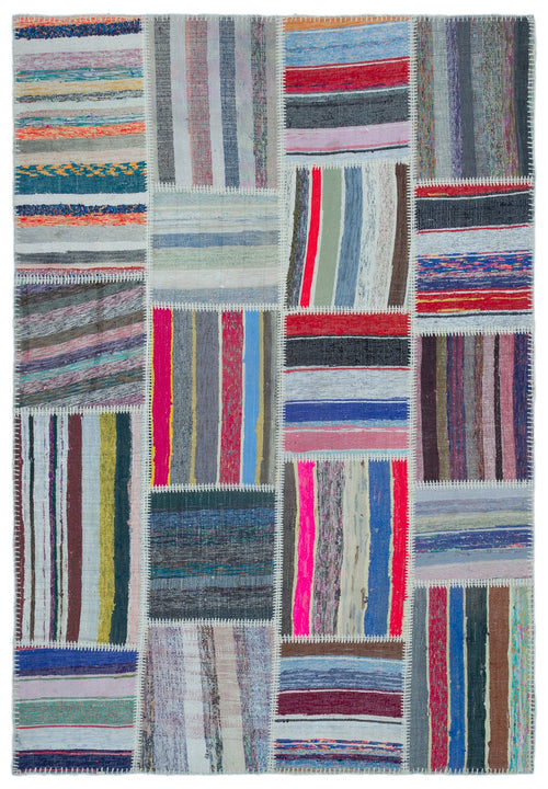 Teselya Bej Çizgili Yün El Dokuma Halısı 160 x 230 Apex Unique