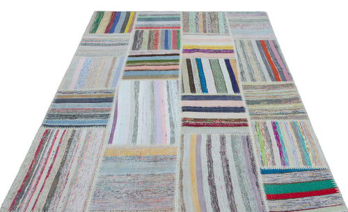 Teselya Bej Çizgili Yün El Dokuma Halısı 160 x 224 Apex Unique